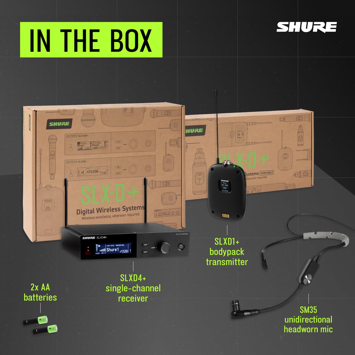 Shure SLXD14+/SM35-G57 Digital Wireless Headset System