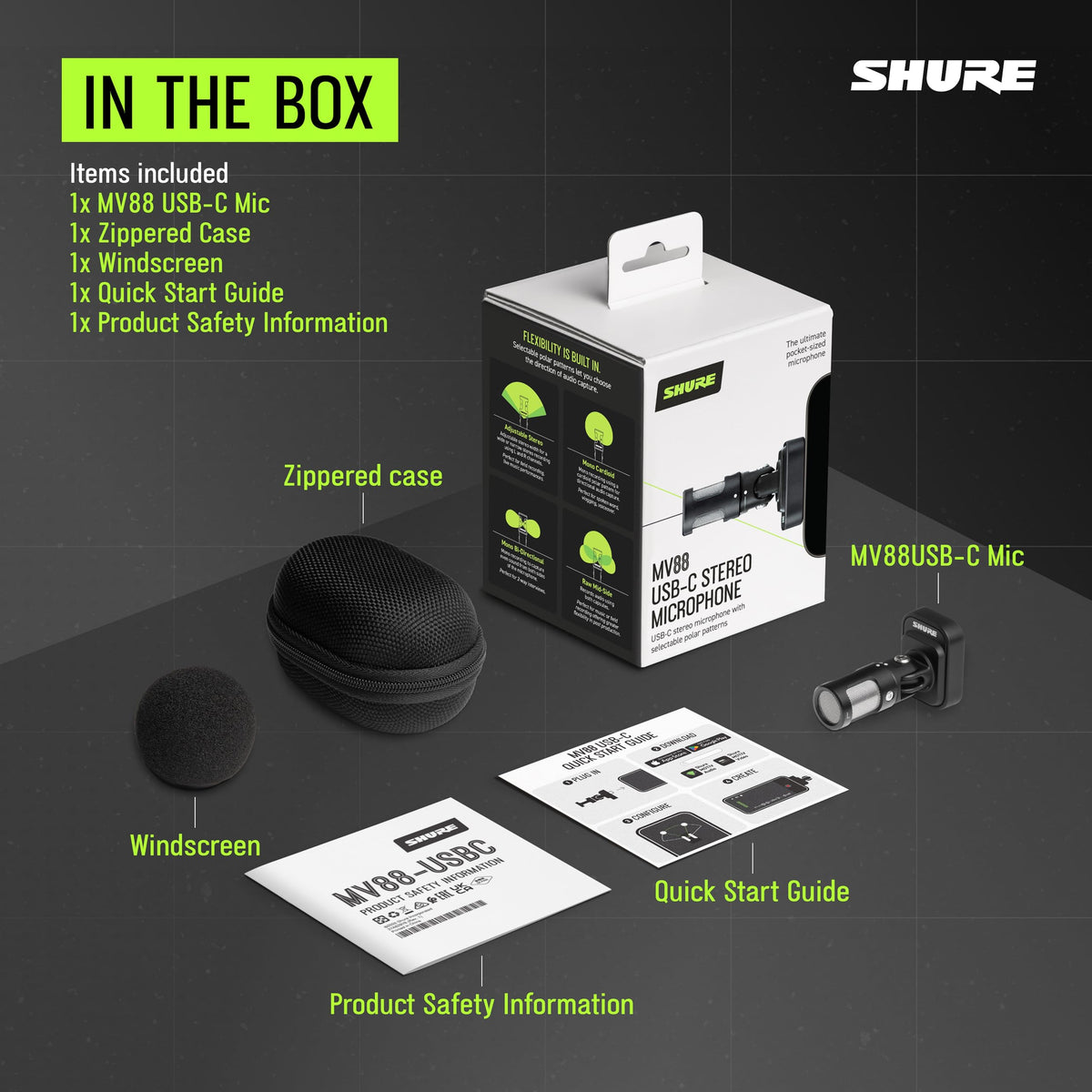 Shure MV88-USBC USB-C Stereo Microphone