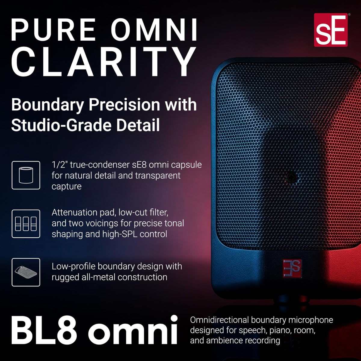 sE Electronics BL8 omni Omnidirectional Boundary Microphone