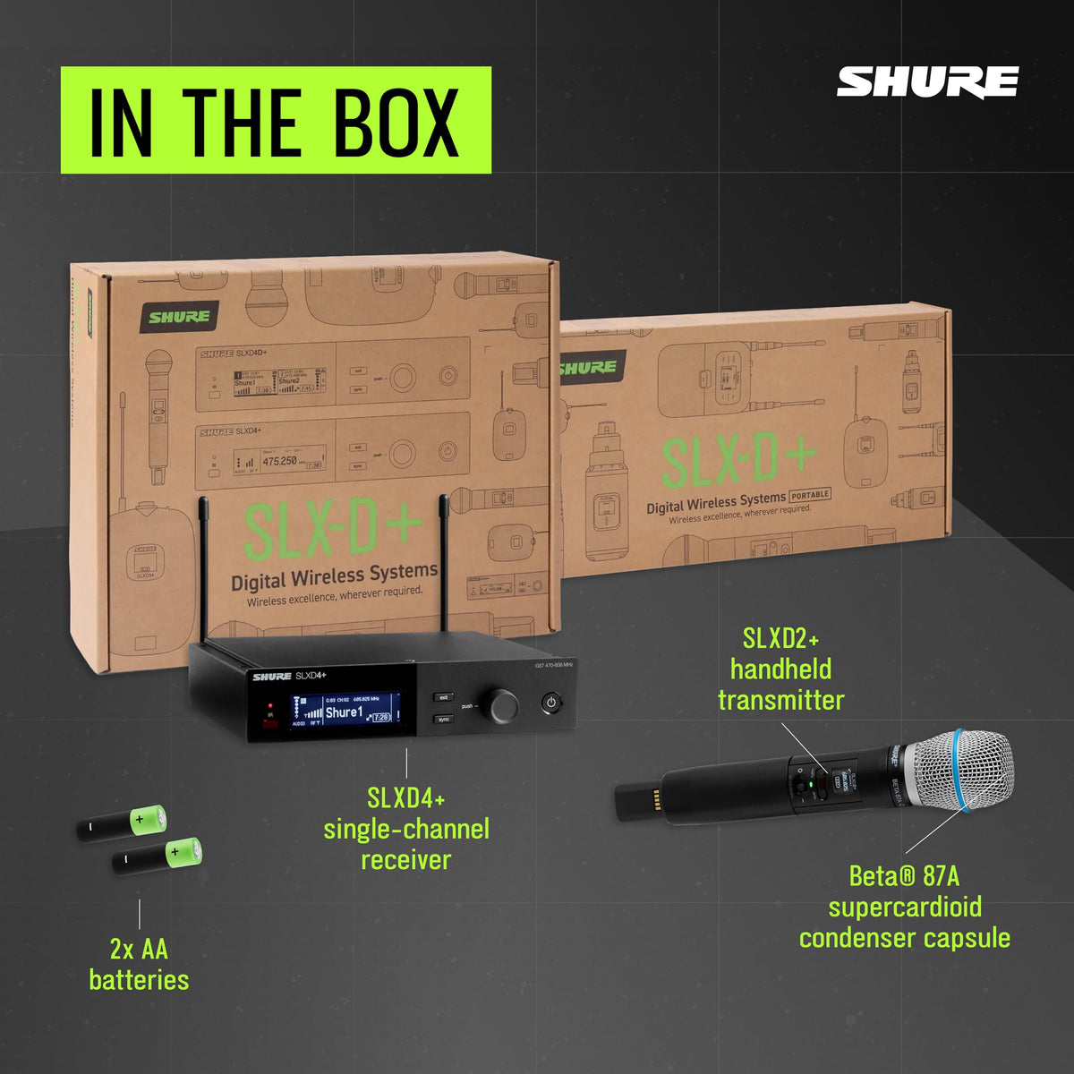 Shure SLXD24+/B87A-G57 Wireless Handheld Microphone System