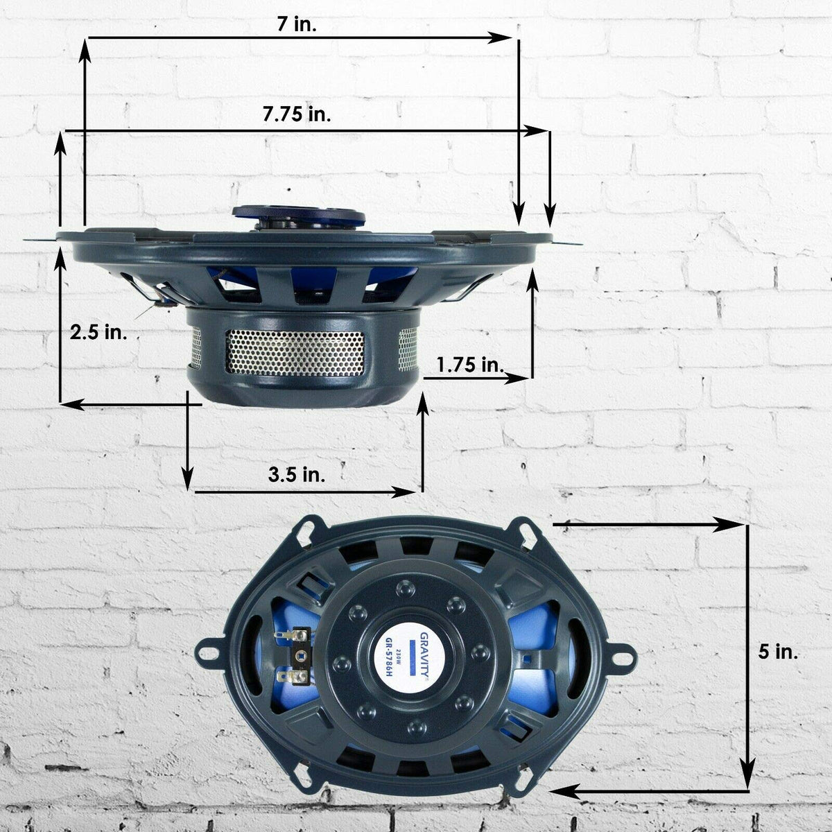 Gravity GR-5786H 5x7/6x8" 2-Way Coaxial Speakers