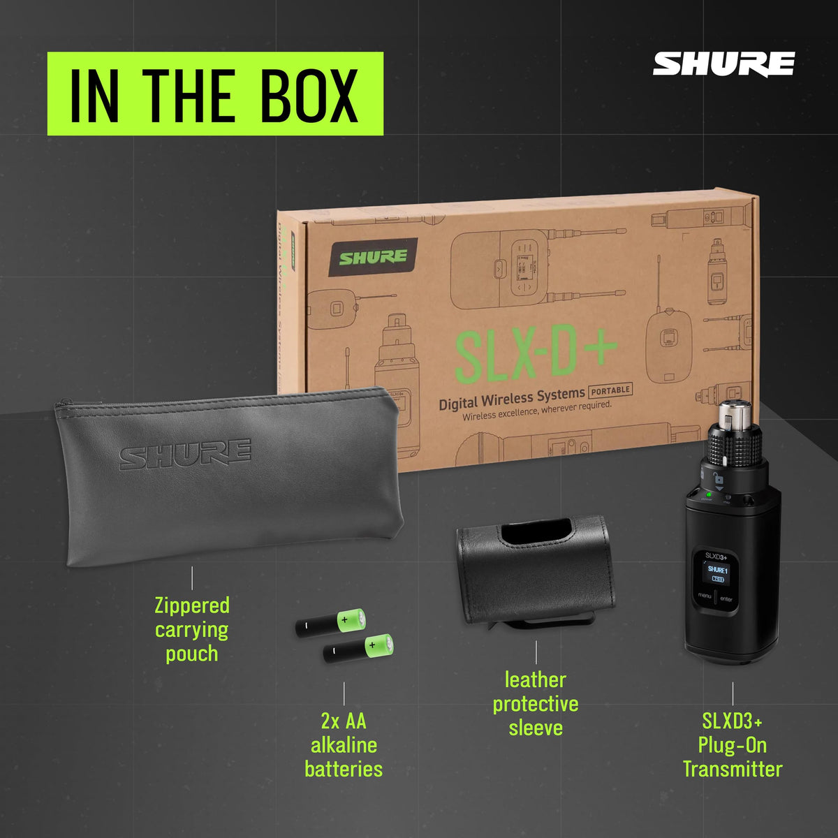 Shure SLXD3+=-G57 Wireless XLR Plug-On Transmitter