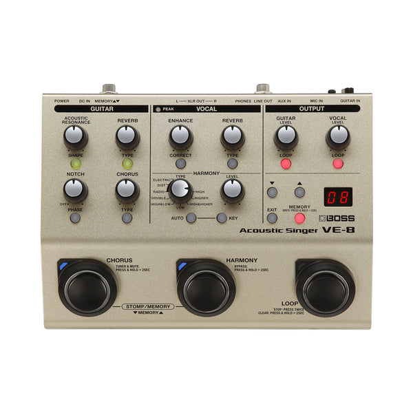 BOSS VE-8 Acoustic Guitar and Vocal Effects Processor