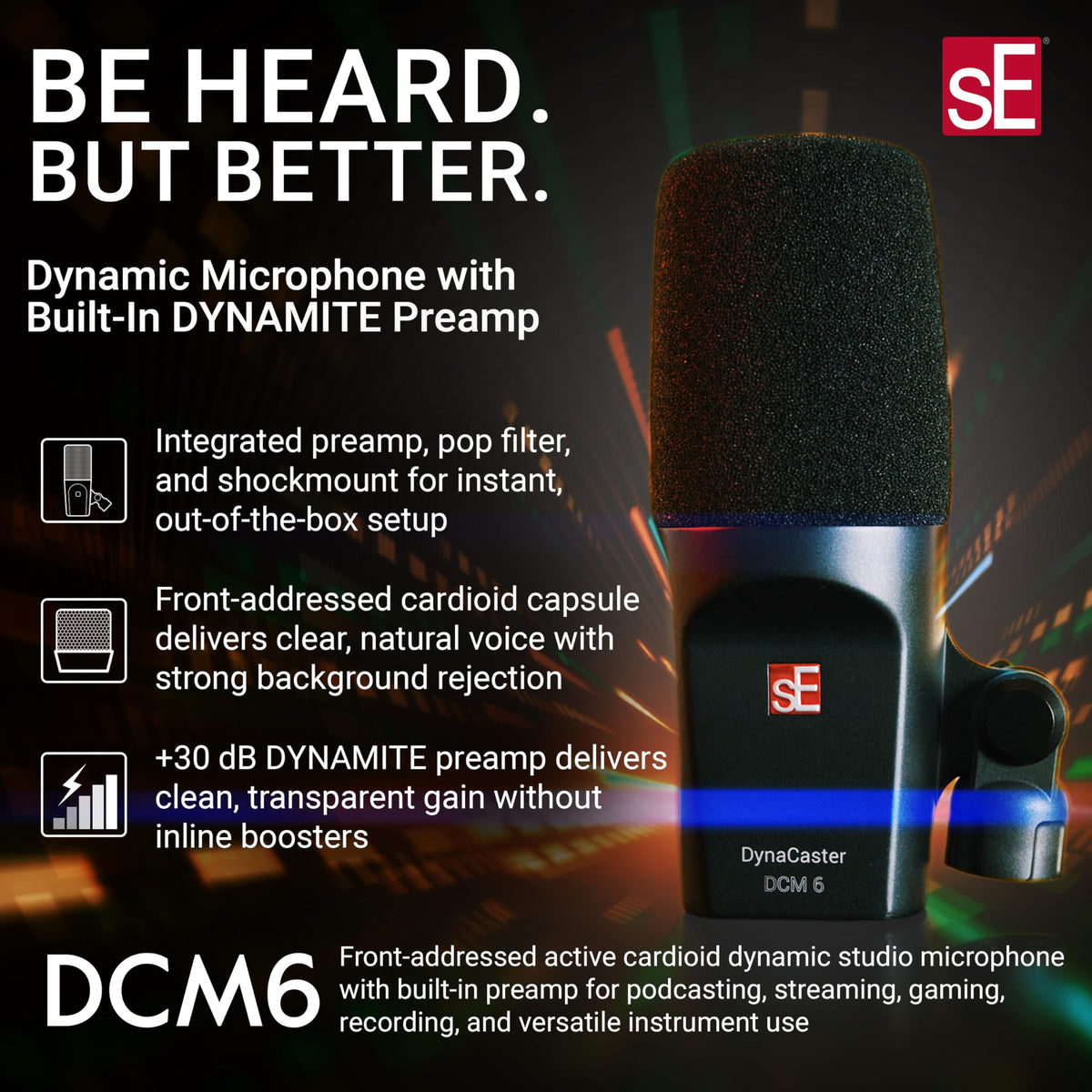 sE Electronics DynaCaster DCM 6 Dynamic XLR Microphone