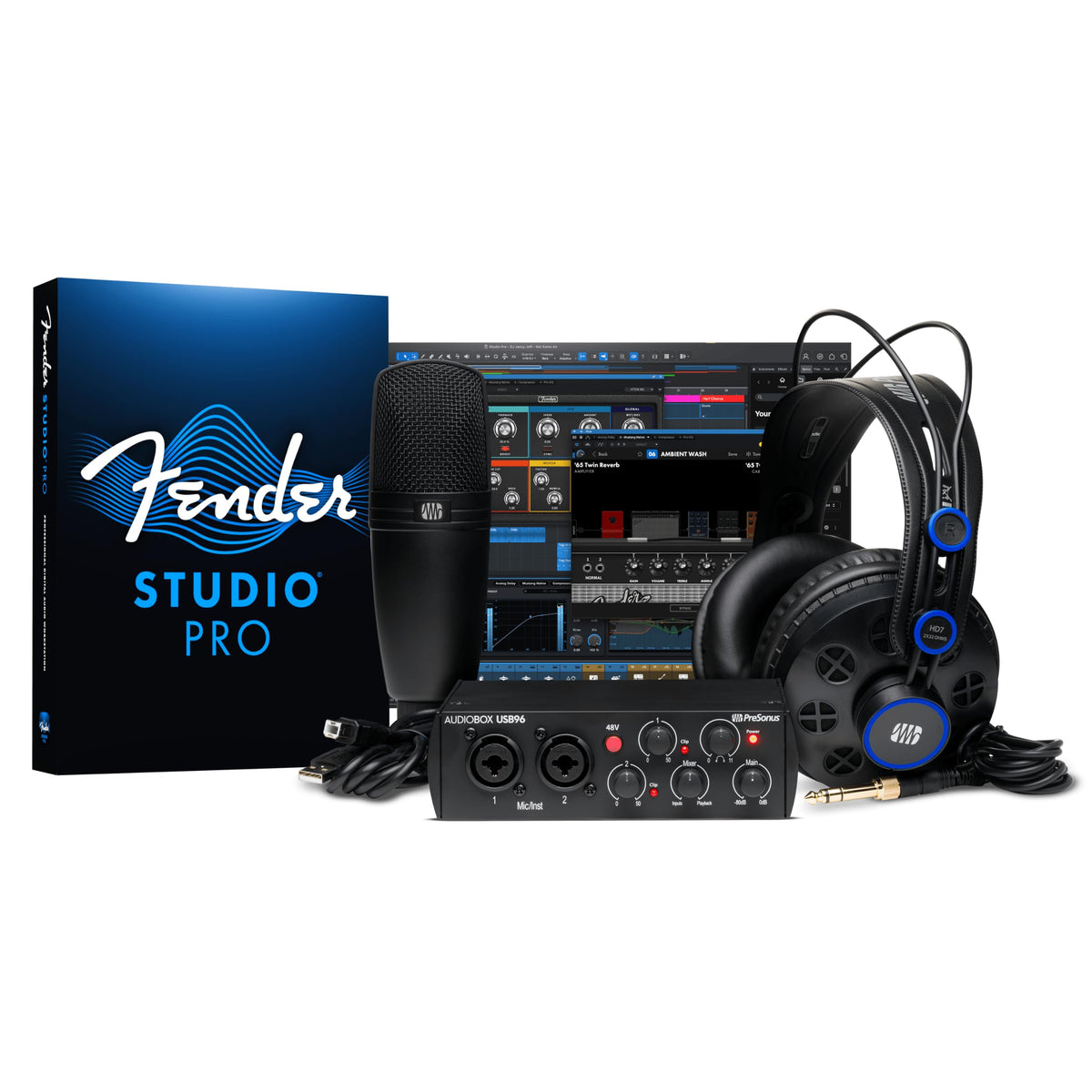 PreSonus AUDIOBOX 96 STUDIO USB Recording Package
