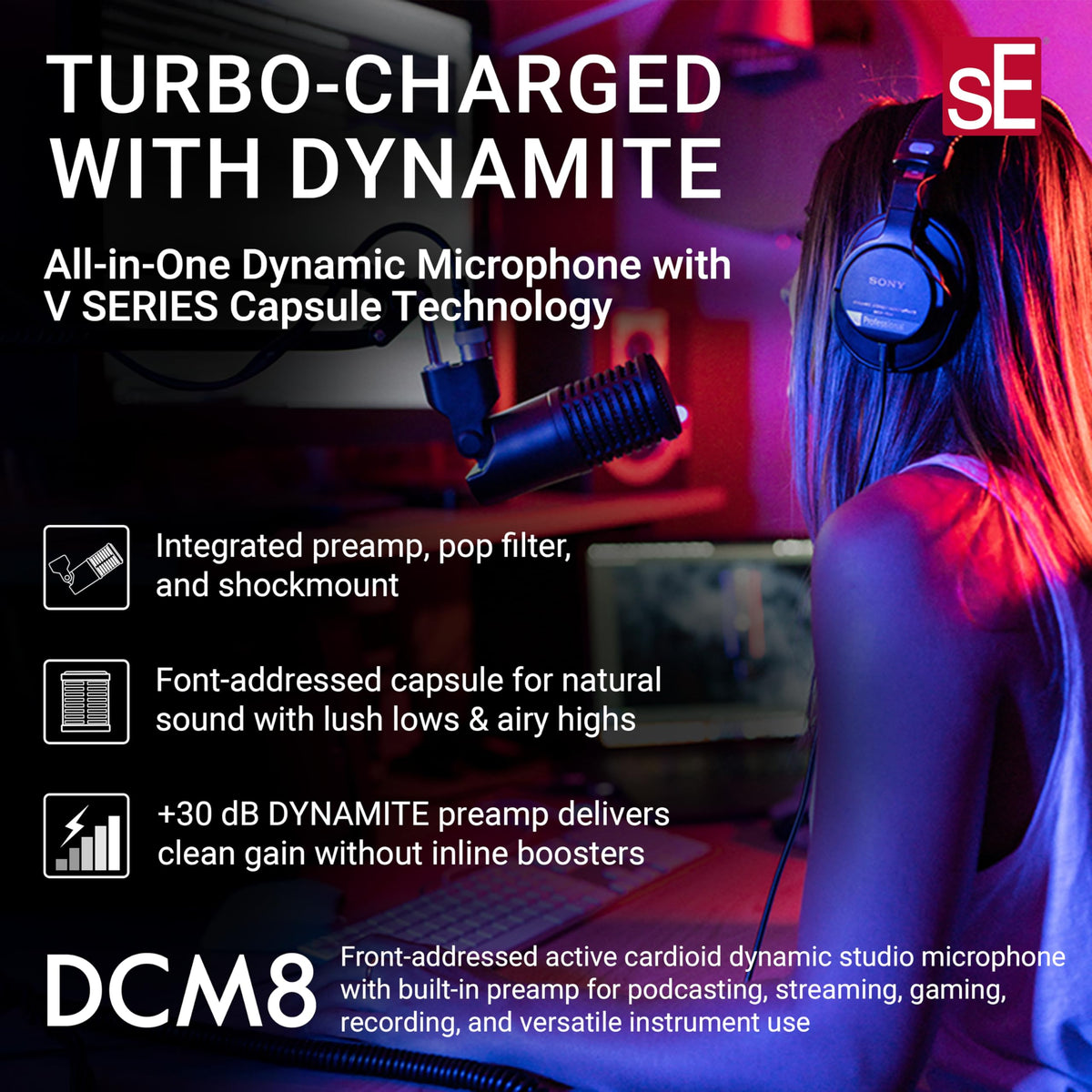 sE Electronics DYNACASTER DCM 8 Dynamic Microphone