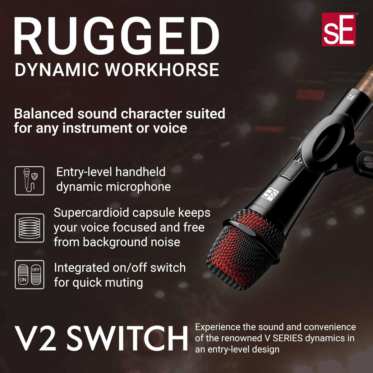 sE Electronics V2 SWITCH Dynamic Handheld Microphone