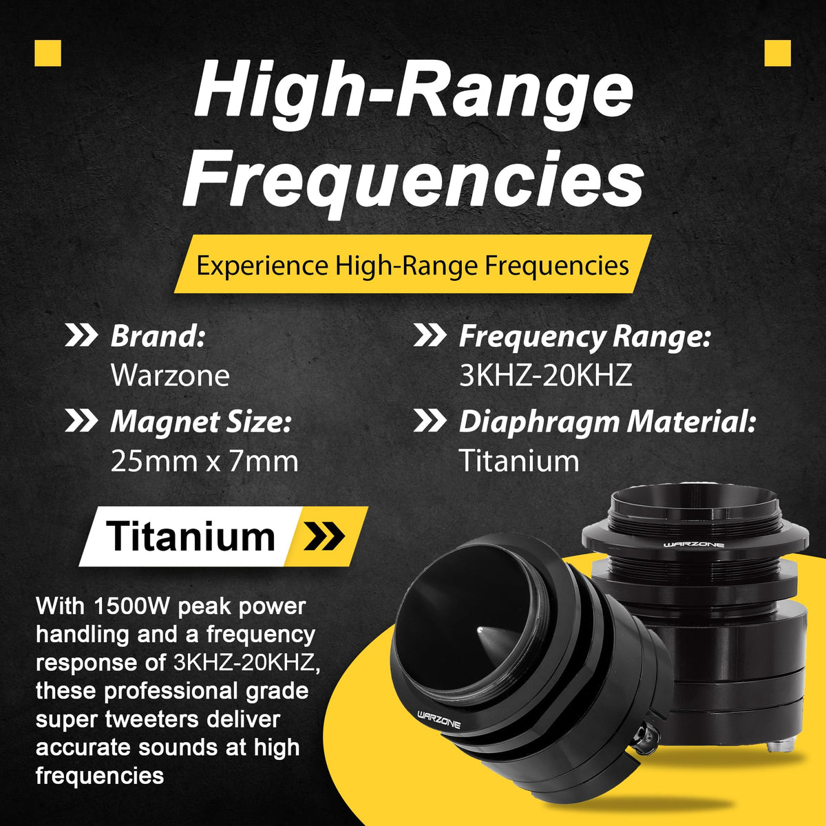 Warzone WZ45TW 1.7" Super Tweeter Speakers Pair