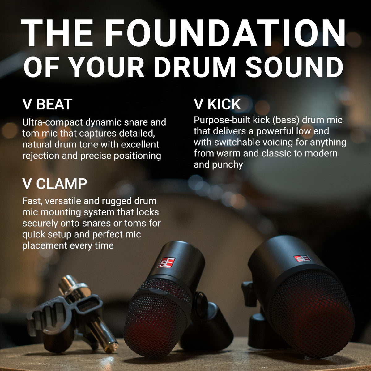 sE Electronics V PACK ARENA BLACK Drum Mic Kit