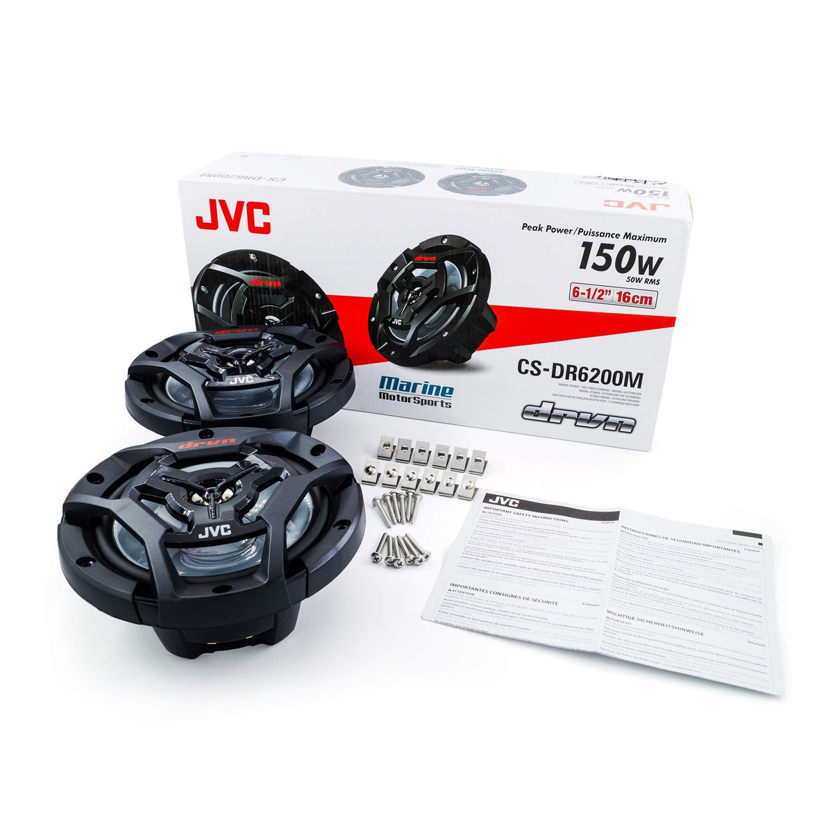 JVC CS-DR6200M 6.5" 2-Way Marine Coaxial Speakers