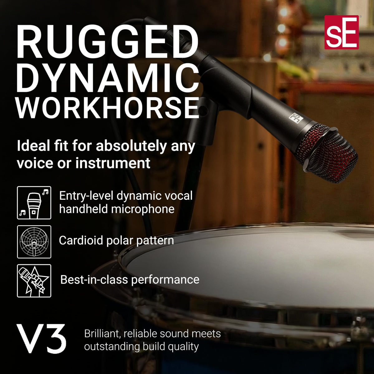 sE Electronics V3 Dynamic Cardioid Vocal Microphone