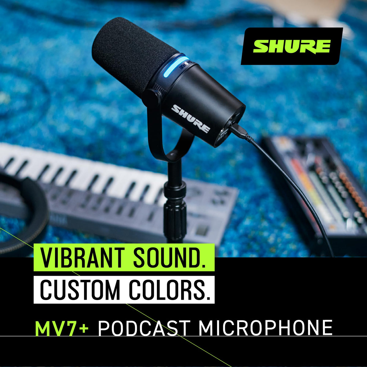 Shure MV7+K Dynamic USB-C/XLR Podcast Microphone