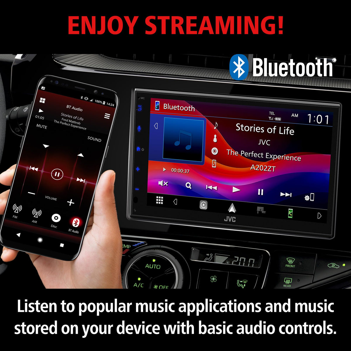 JVC KW-M695BW 6.8" Double DIN Receiver with Wireless CarPlay