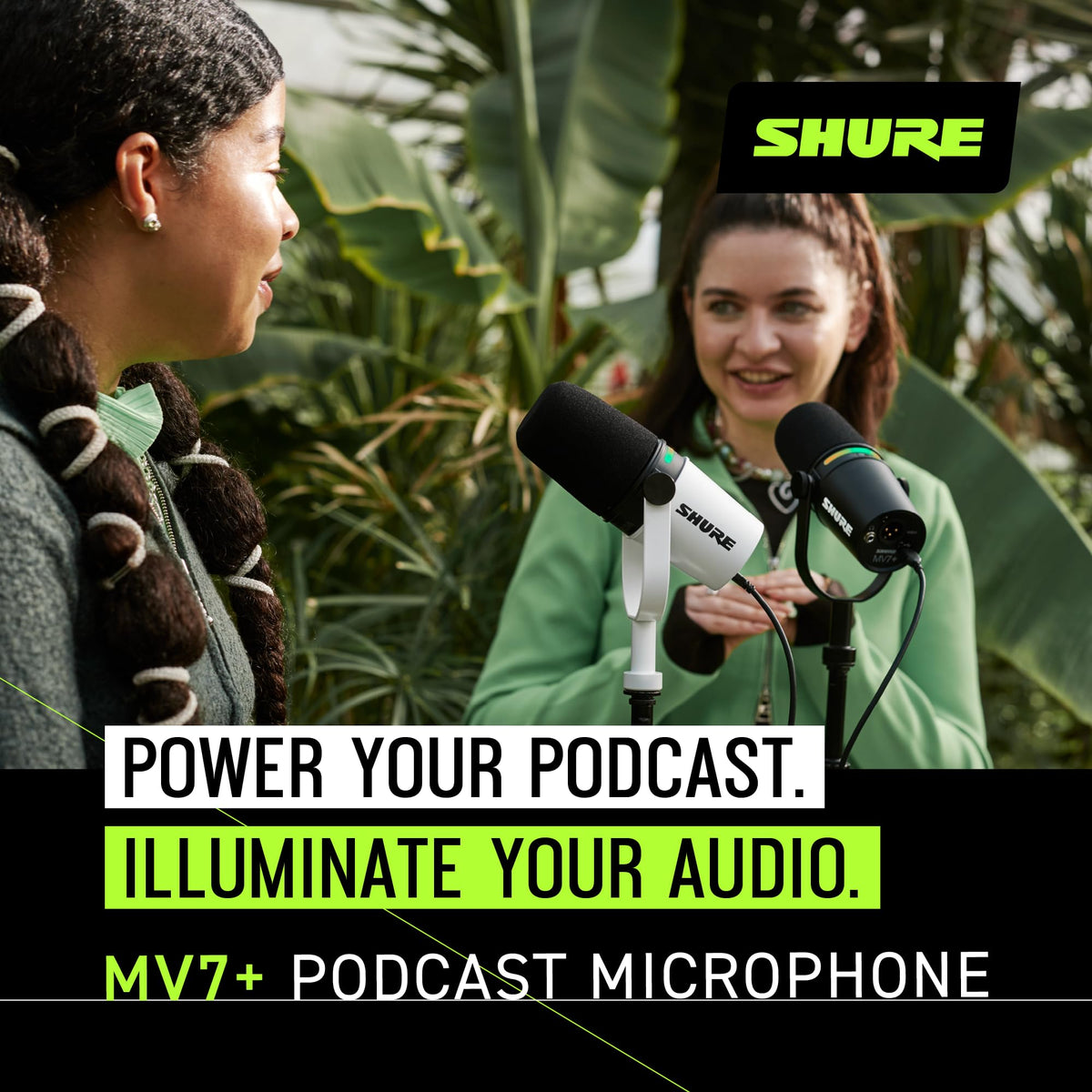 Shure MV7+-W USB-C/XLR Dynamic Podcast Microphone, White