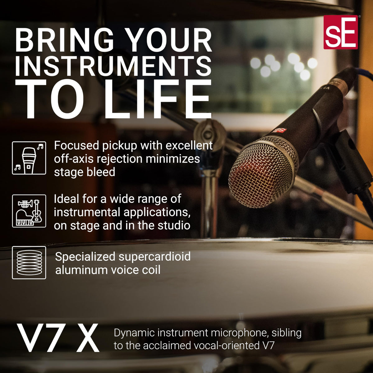 sE Electronics V7 X Dynamic Instrument Microphone