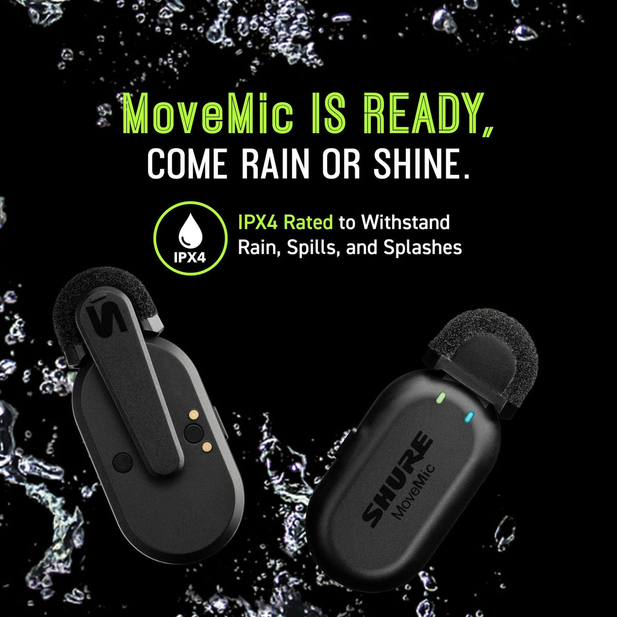 Shure MV-TWO-Z7 MoveMic Two Wireless Lavalier Mics