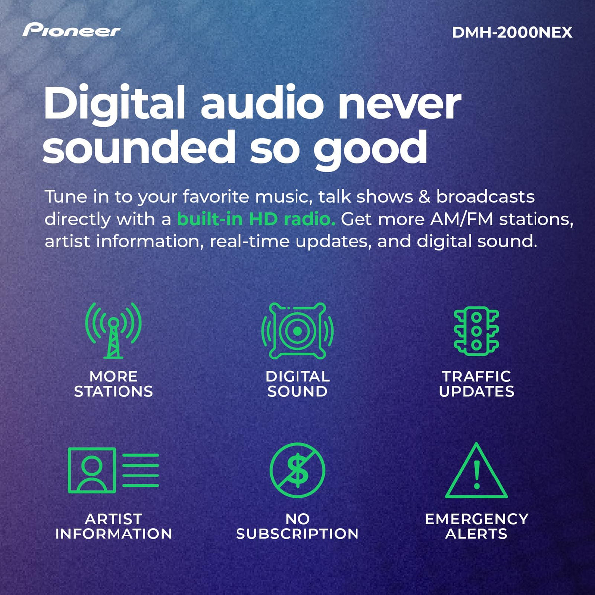 Pioneer DMH-2000NEX 6.8" Double DIN Digital Media Receiver