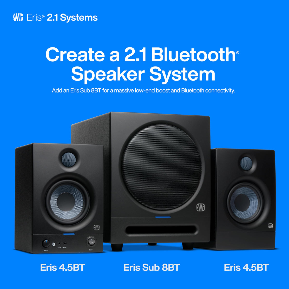 PreSonus ERIS-4-5BT 4.5" Bluetooth Studio Monitors