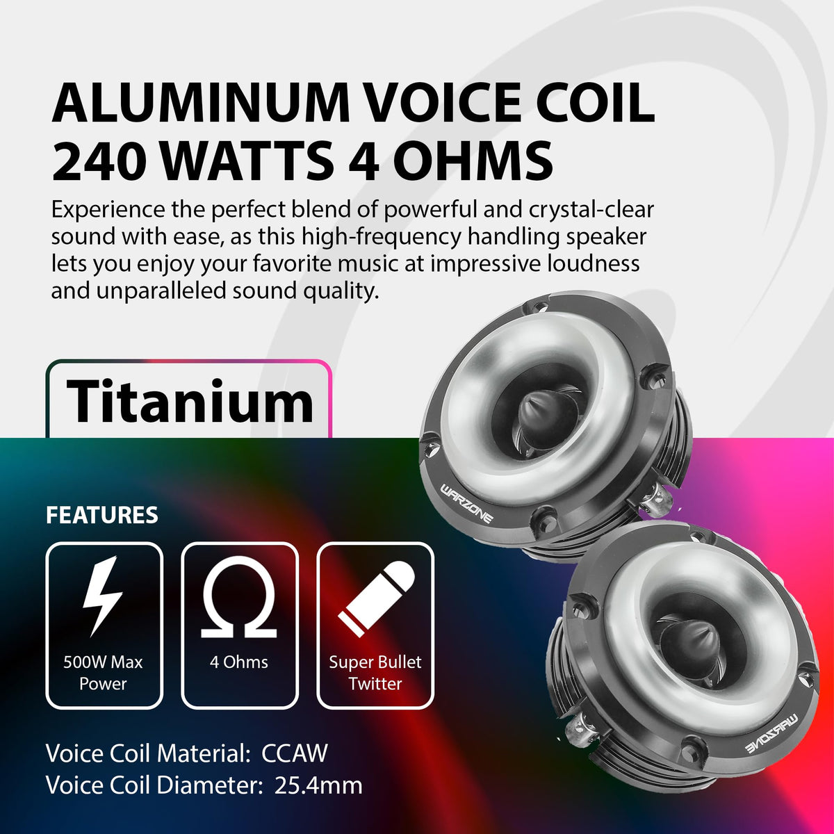 Warzone WZ20TW 2.88" Super Tweeter Speakers (Pair)