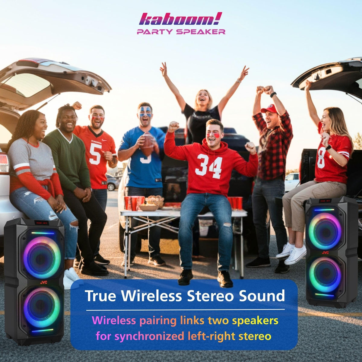 JVC SP-PA300BT-J Dual 8" Bluetooth Party Speaker