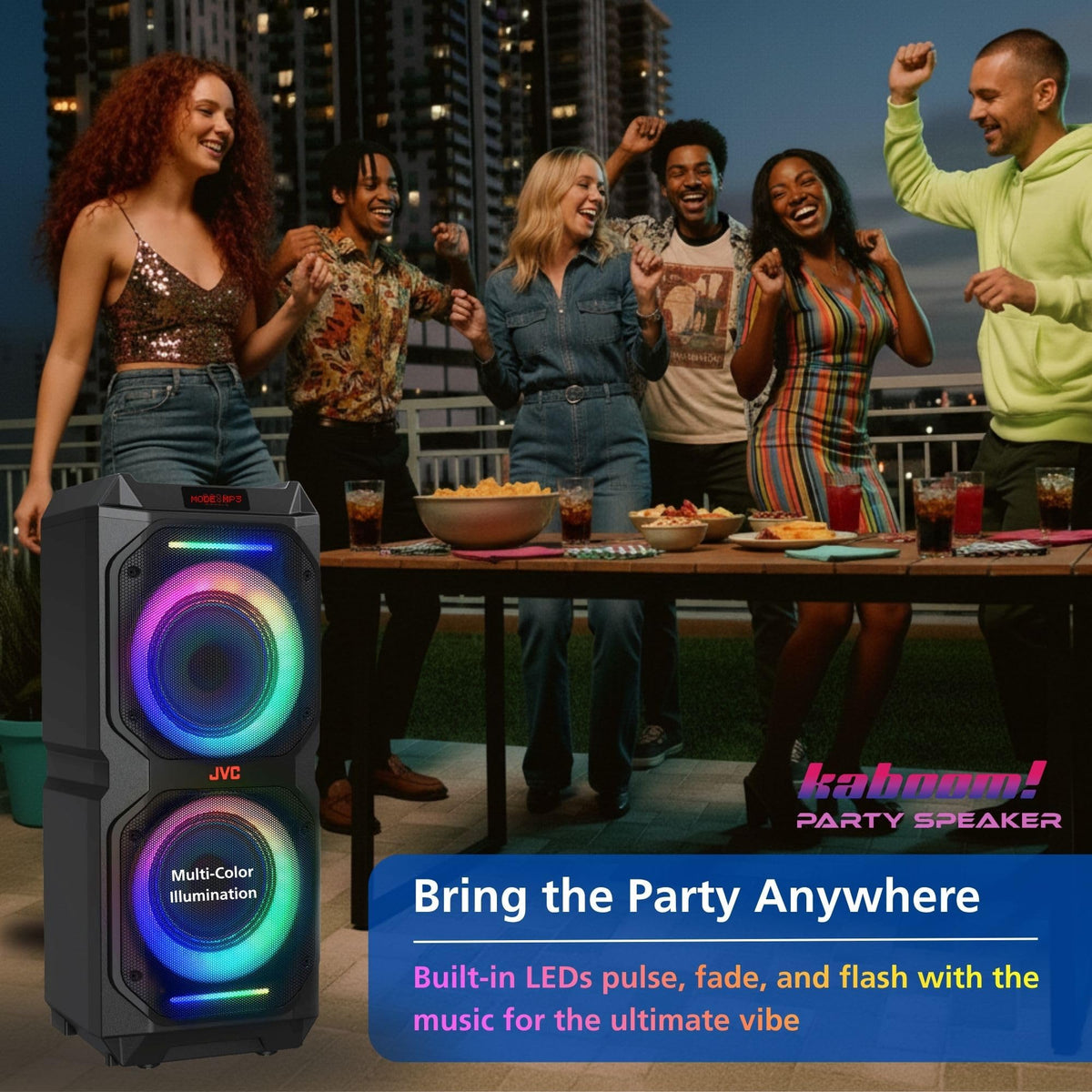 JVC SP-PA300BT-J Dual 8" Bluetooth Party Speaker