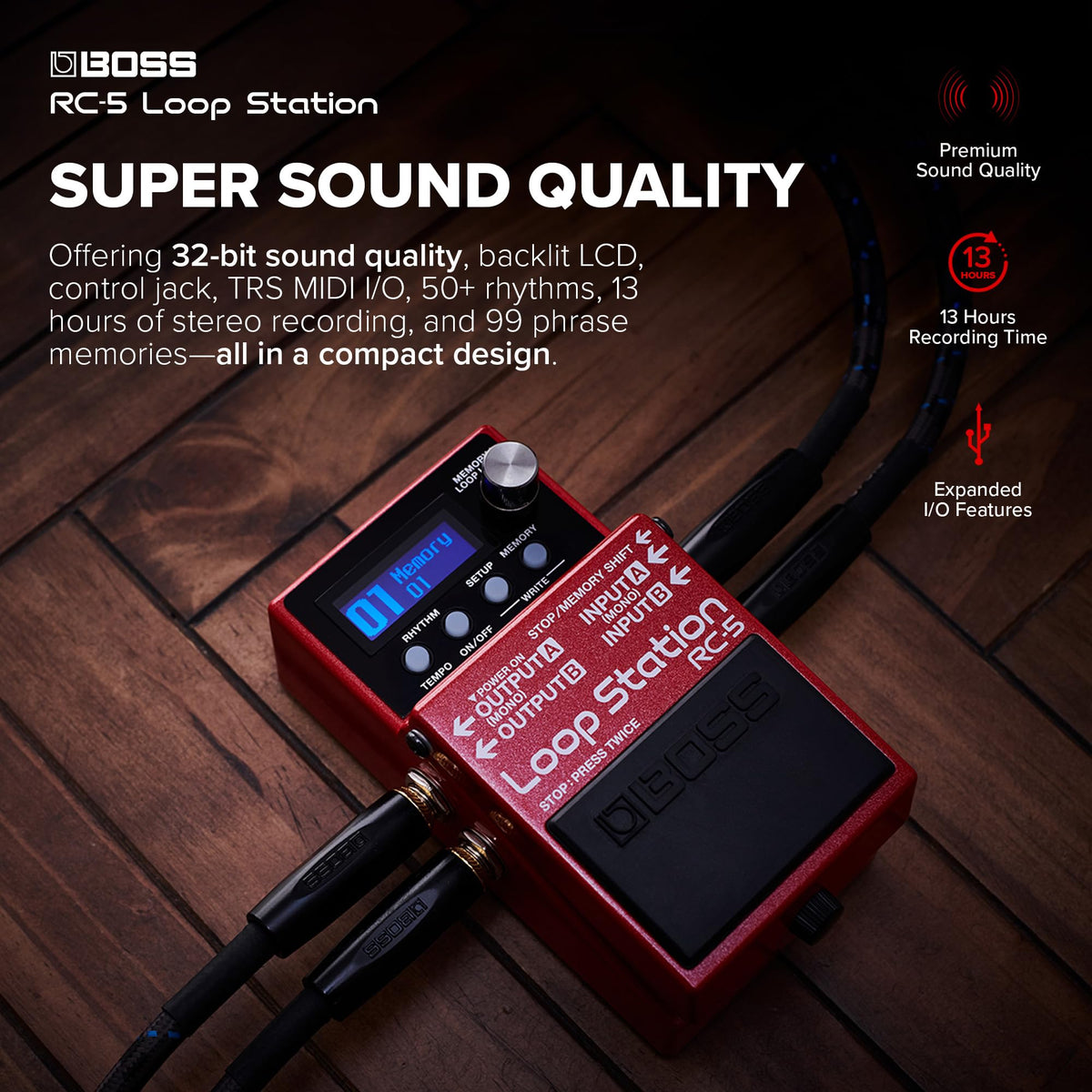 BOSS RC-5 Compact Stereo Loop Station Pedal