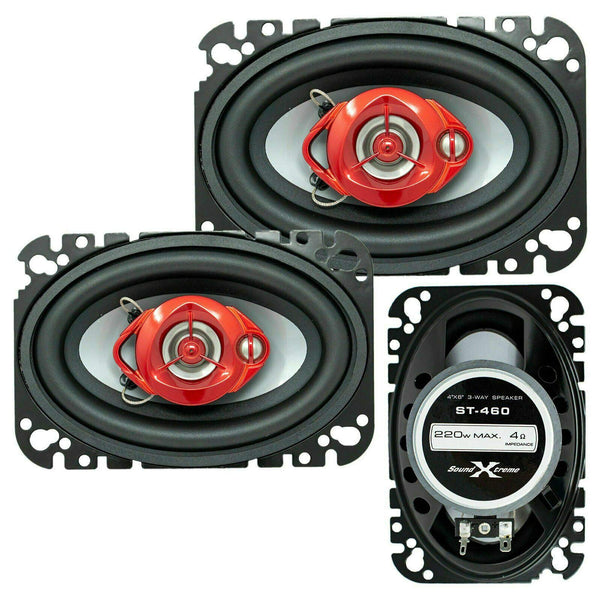 SoundXtreme ST-460 4x6" 3-Way Coaxial Car Speakers
