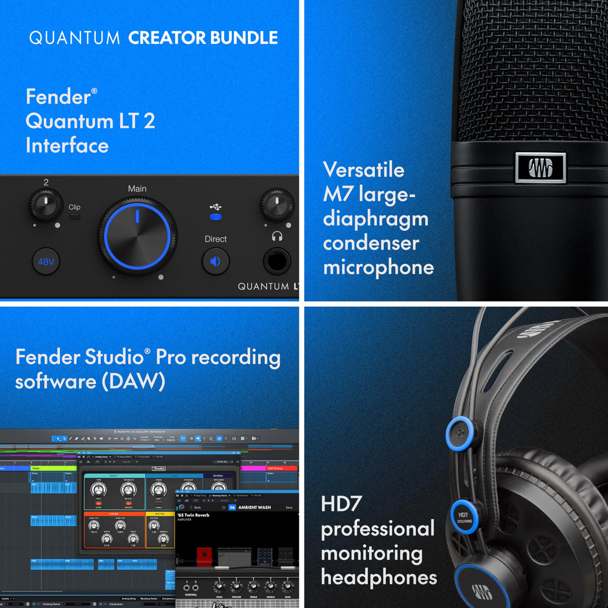 Fender QUANTUM CREATOR BUNDLE Home Recording Kit