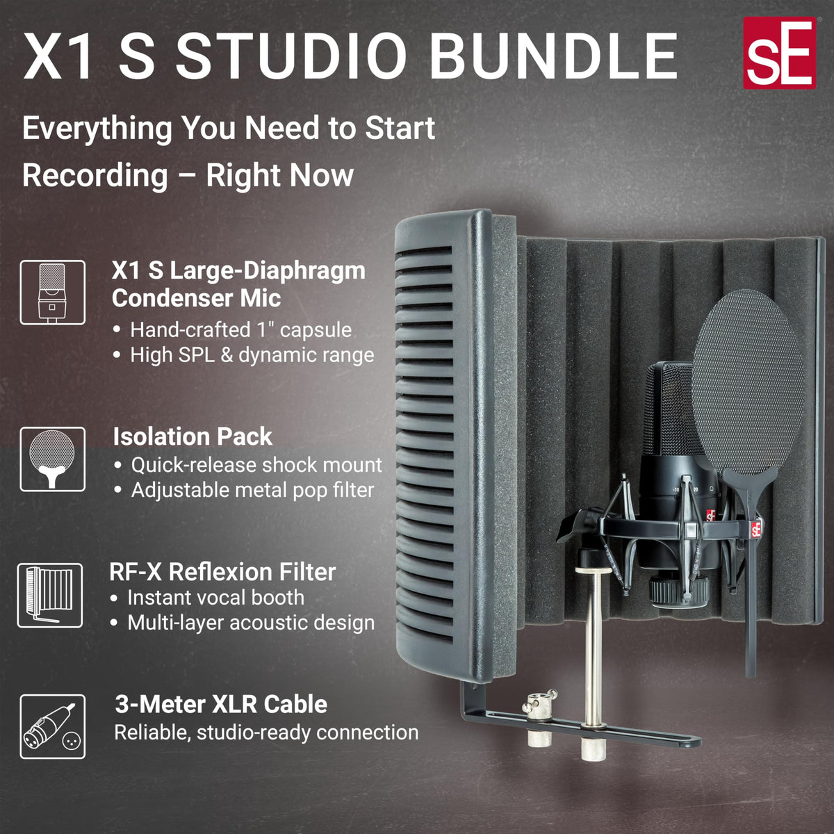 sE Electronics X1 S STUDIO BUNDLE Condenser Mic Kit
