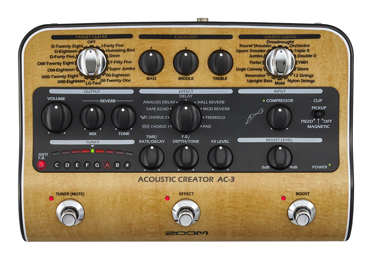Zoom AC-3 Acoustic Creator DI and Effects Pedal