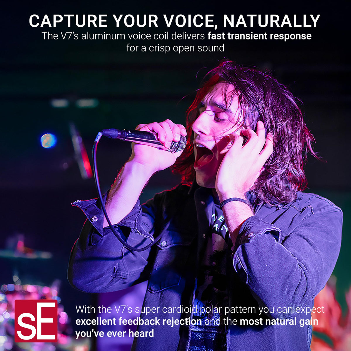 sE Electronics V7 BLACK Dynamic Vocal Microphone
