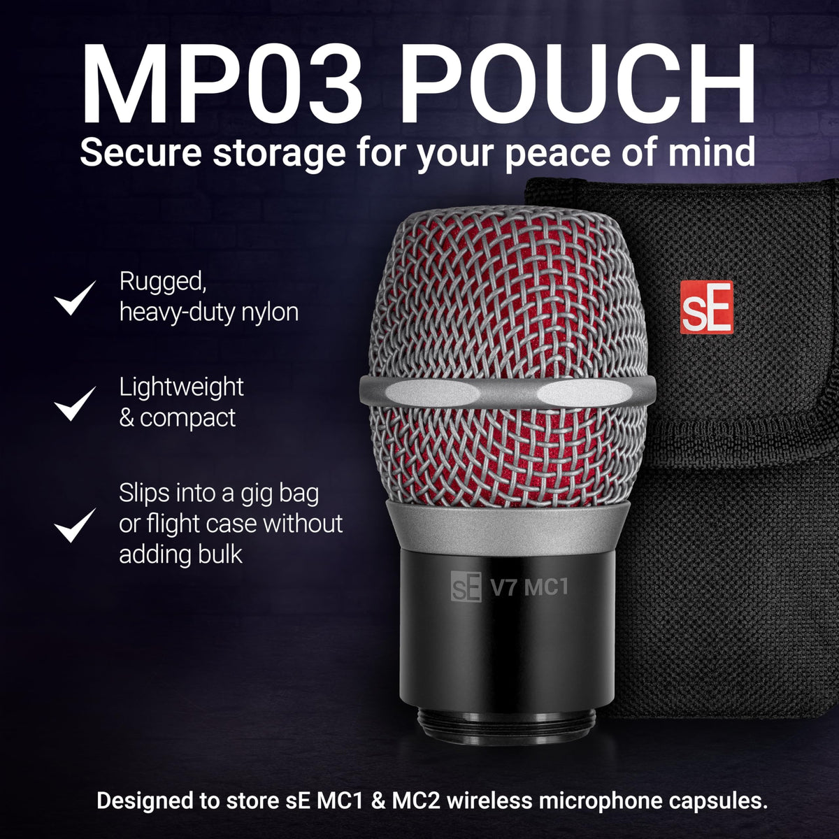 sE Electronics MP03 Wireless Capsule Pouch & Thread Cover