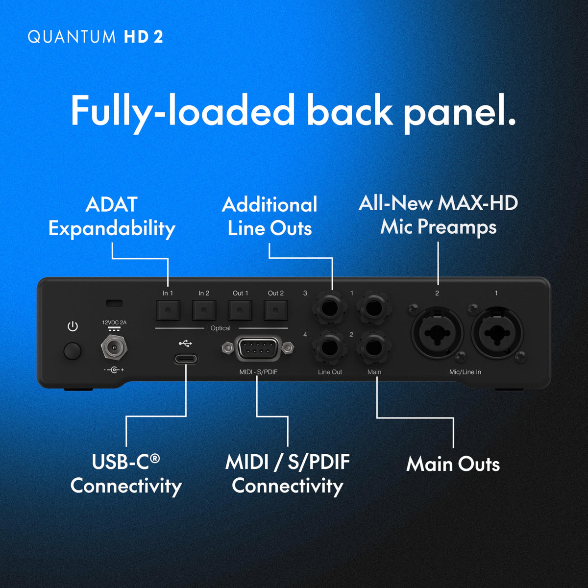 Fender QUANTUM HD2 20x24 USB-C Audio Interface