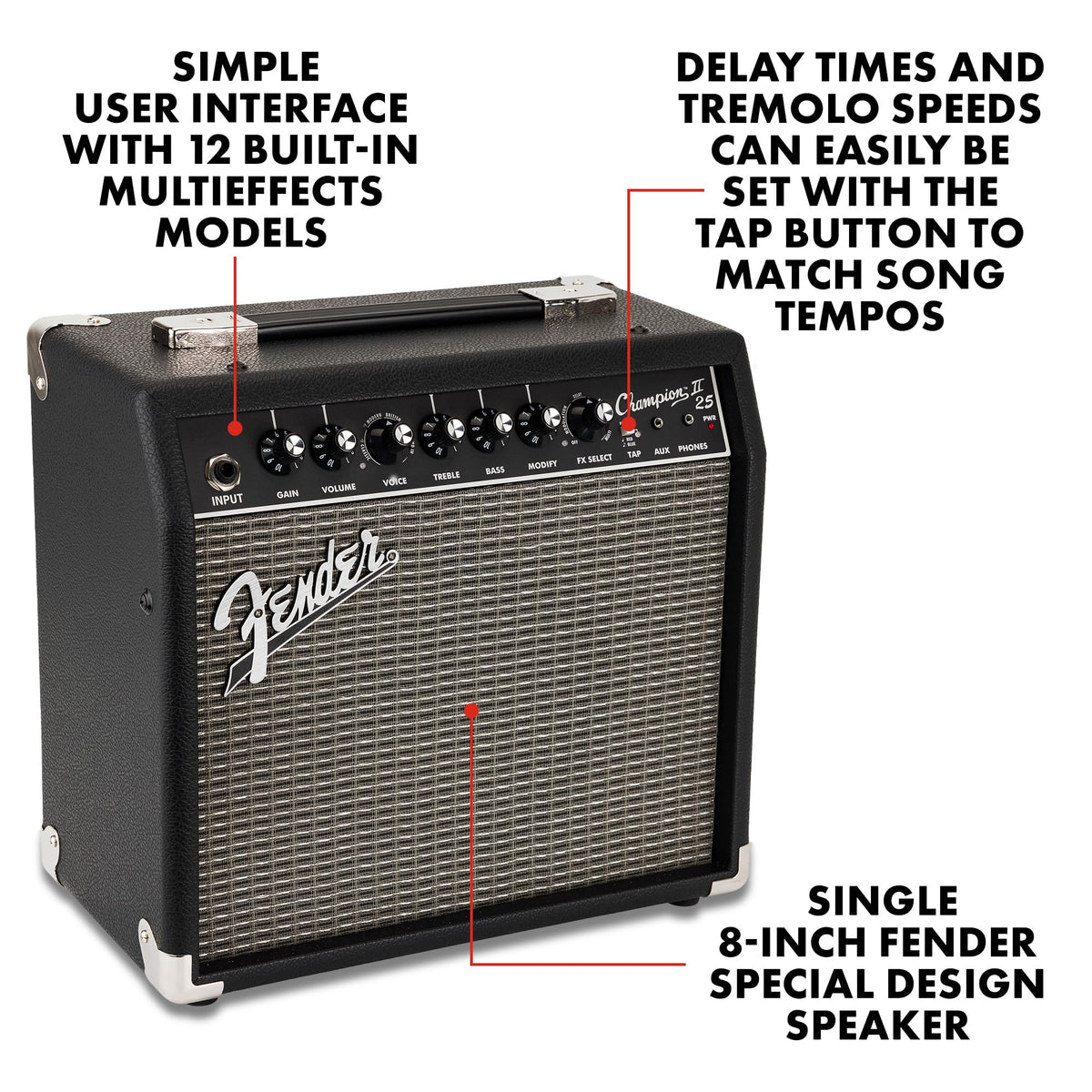 Fender CHAMPION II 25 25-Watt 8" Guitar Combo Amp