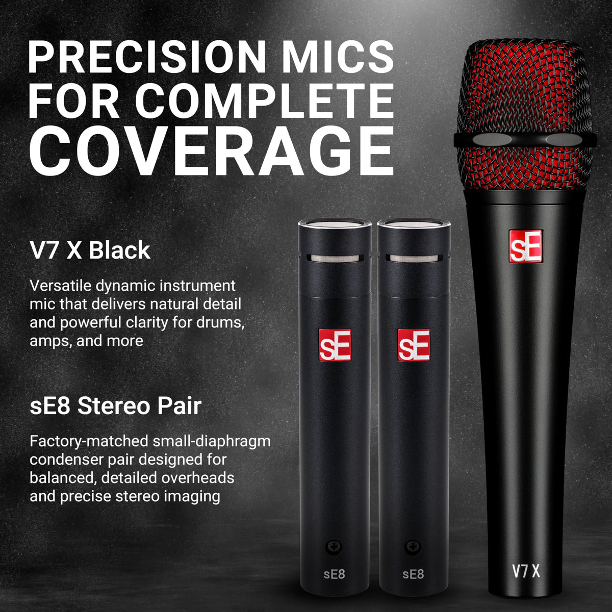 sE Electronics V PACK ARENA BLACK Drum Mic Kit