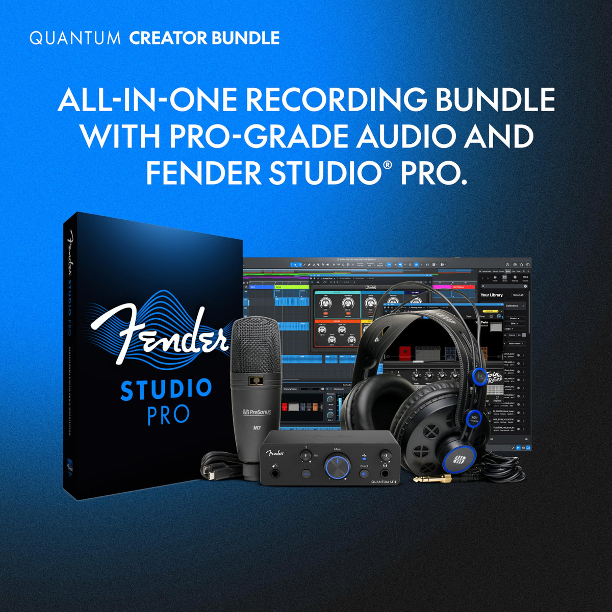 Fender QUANTUM CREATOR BUNDLE Home Recording Kit