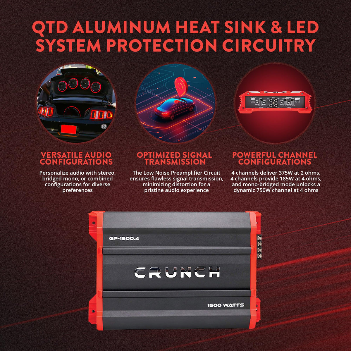 Crunch GP-1500.4 4-Channel Car Amplifier