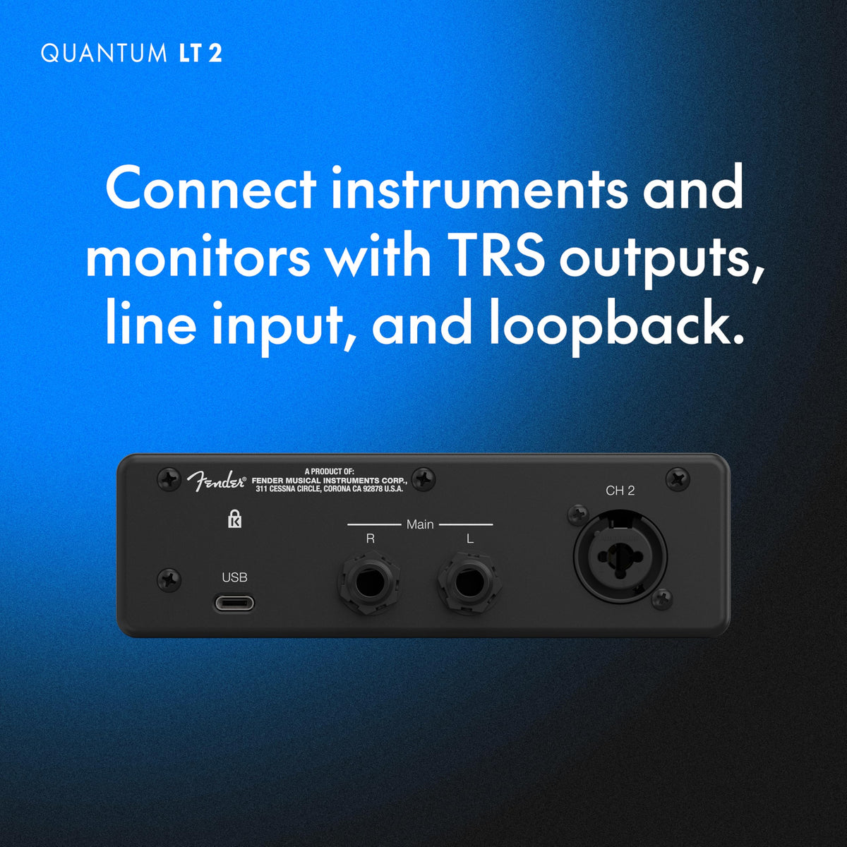 Fender QUANTUM LT2 USB-C Audio Interface