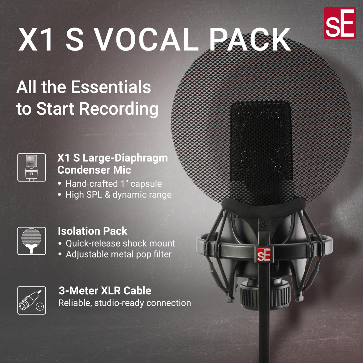 sE Electronics X1 S VOCAL PACK Condenser Microphone Bundle
