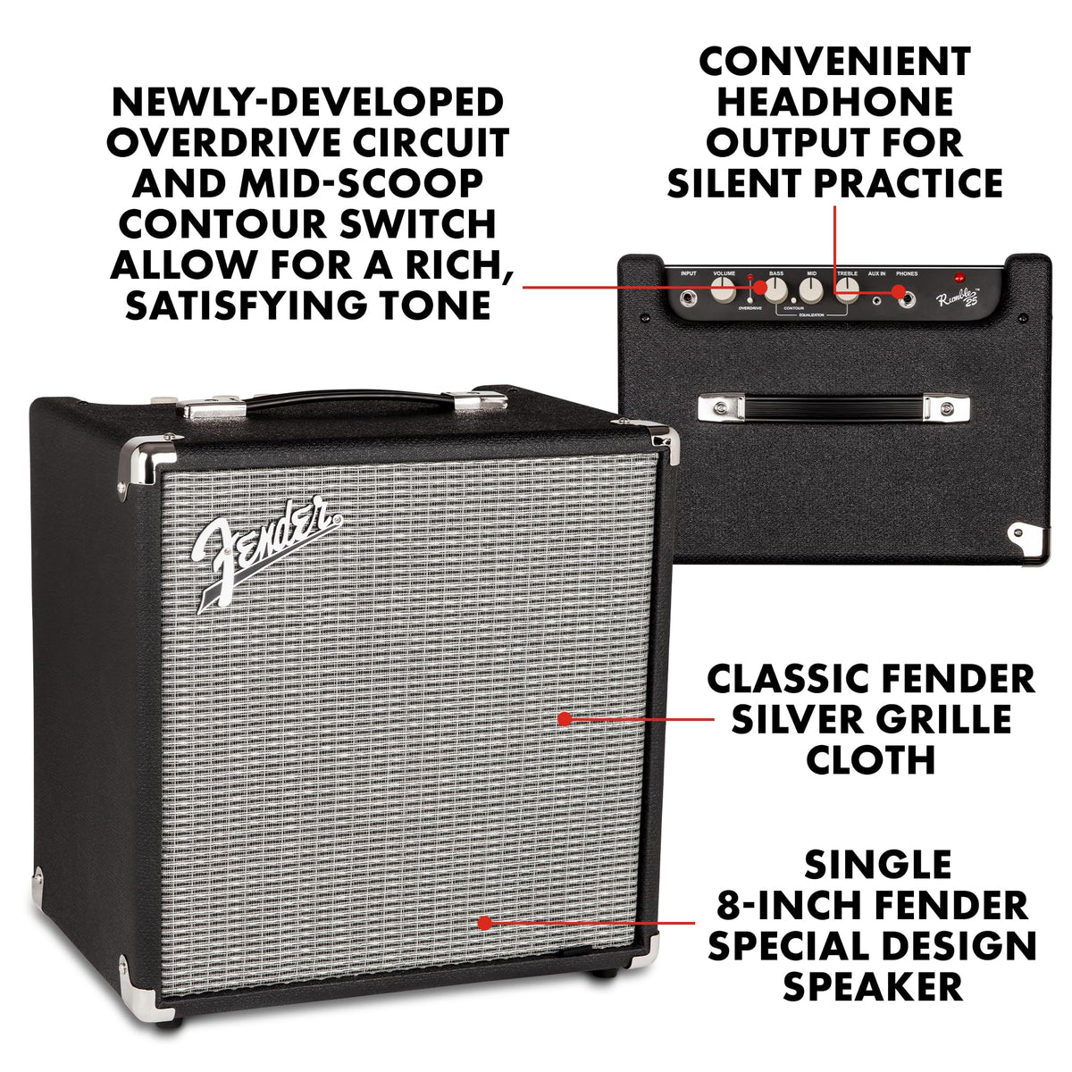 Fender Rumble 25 V3 120 8" Bass Combo Amplifier