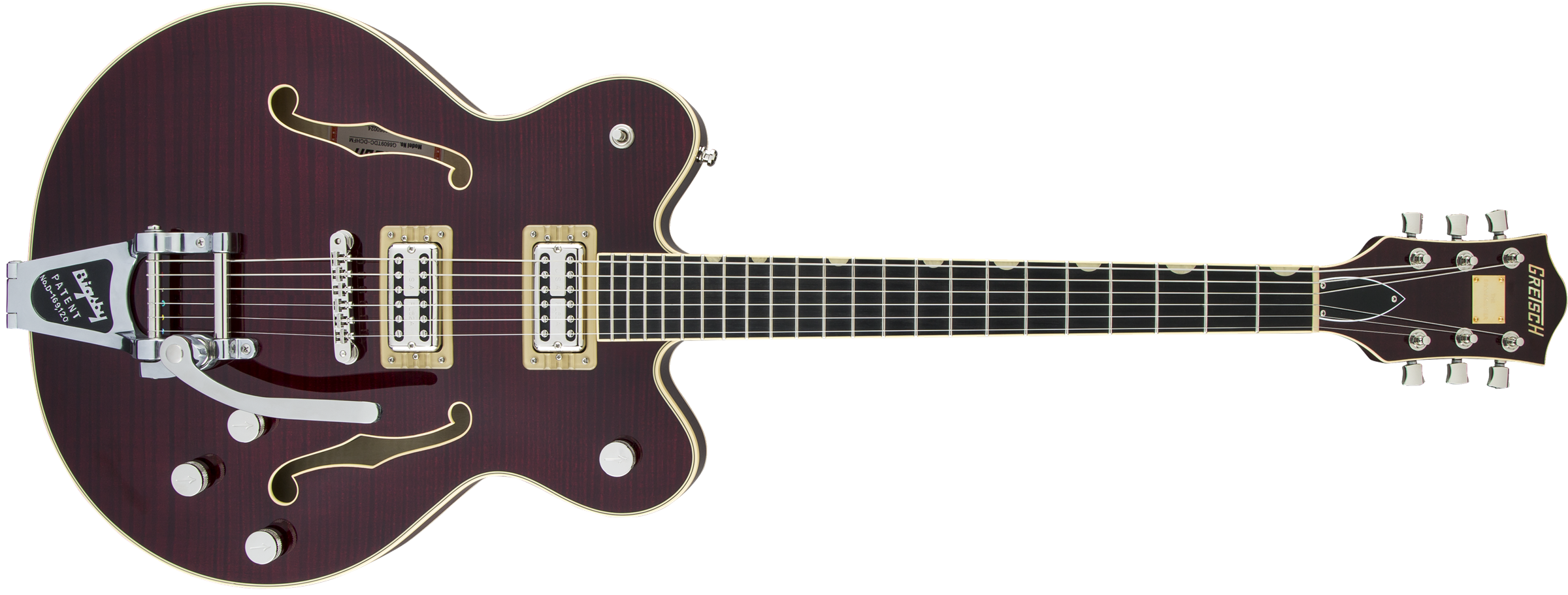 Gretsch G6609TFM Players Edition Broadkaster Center Block Electric Guitar - Dark Cherry Flame