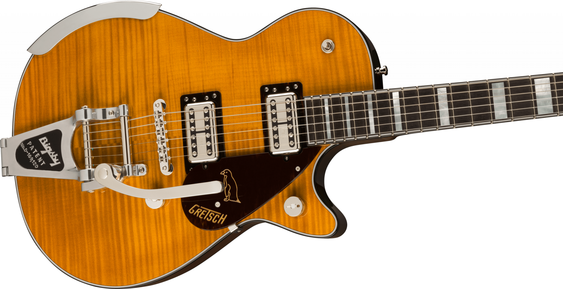 Gretsch G6134TFM-NH Nigel Hendroff Signature Penguin Electric Guitar - Amber Flame