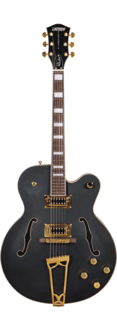 Gretsch G5191BK Tim Armstrong Signature Electromatic Hollow Body Gold Hardware Flat - Black