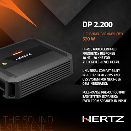 Hertz DP 2.200 AB-Class Stereo Amplifier 110 WRMS x 2 at 2Ω
