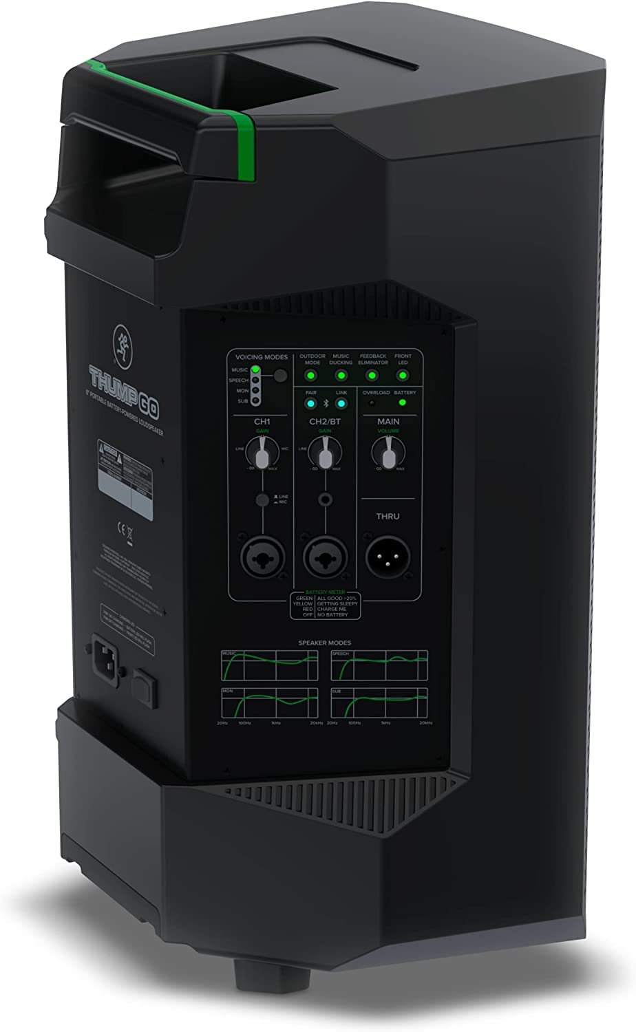 2X Mackie Thump Series, Thump GO 8-Inch Ultra-efficient Class-D Amplifier with Portable Battery-Powered Loudspeaker (Pair) with EMB Cable and EMB Wireless Microphone Bundle
