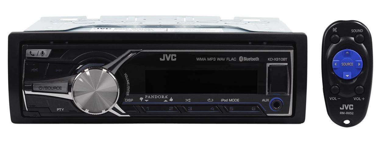 JVC Refurbished KD-X310BT Single-Din Digital Media Bluetooth Receiver w/Internet Radio Control