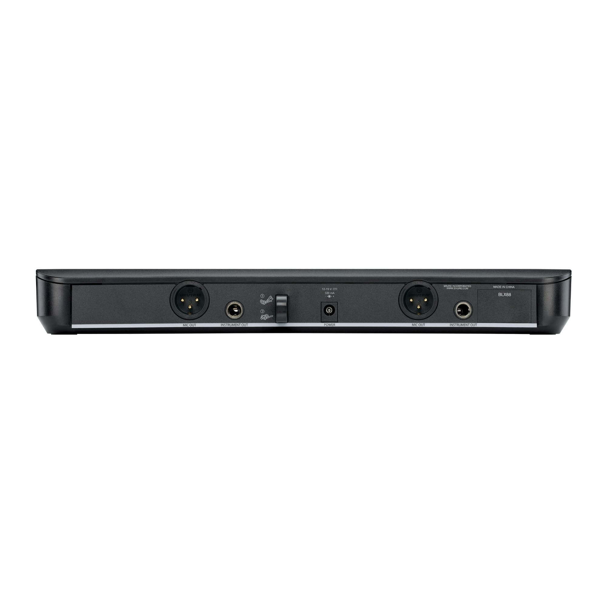 Shure BLX288/B58 Wireless Microphone System - 14-Hour Battery Life, 300 ft Range, UHF | Includes (2) BETA 58A Handheld Vocal Mics, Dual Channel Receiver | H9 Band (BLX288/B58-H9)