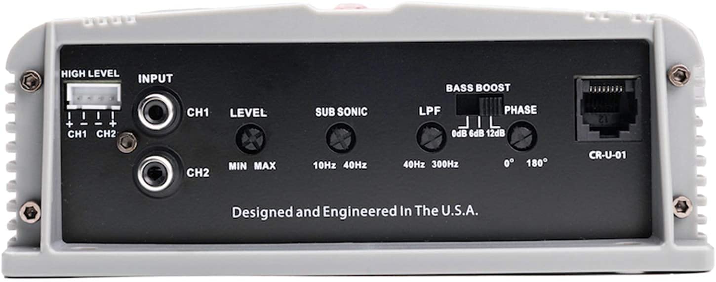 Crunch SA-1100.1 Smash Series 1,100-Watt Monoblock Class AB Amp Car Audio Sound System Subwoofer Speaker Amp Amplifier with Gravity Magnet Phone Holder and 4 Gauge Kit Red Bundle