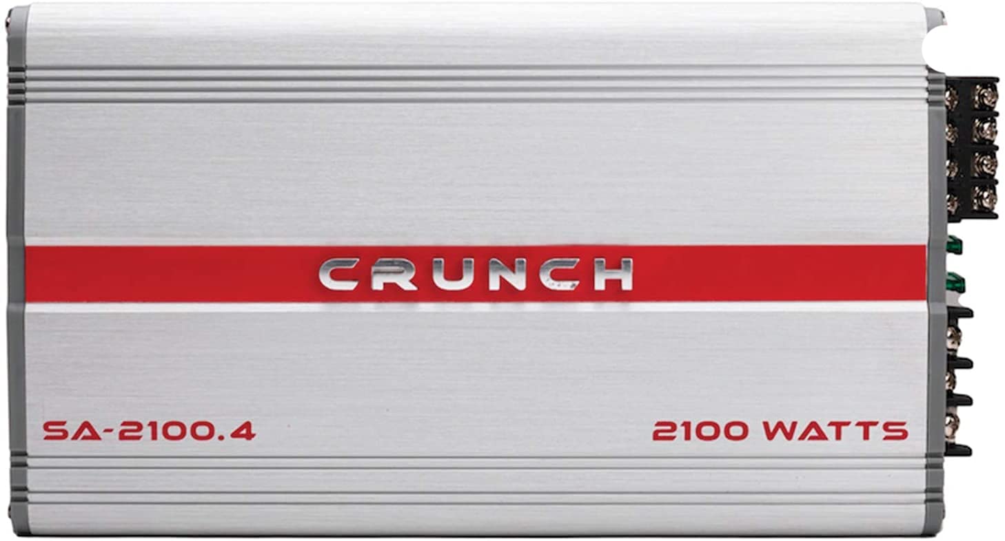 Crunch SA-2100.4 Smash Series 2,100-Watt 4-Channel Class AB Amp Car Audio Sound System Subwoofer Speaker Amp Amplifier with Gravity Magnet Phone Holder Bundle
