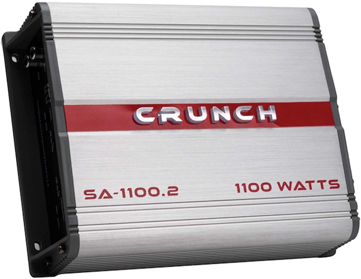 Crunch SA-1100.2 Smash Series 1,100-Watt 2-Channel Class AB Amp Car Audio Sound System Subwoofer Speaker Amp Amplifier with Gravity Magnet Phone Holder and 4 Gauge Kit Red Bundle